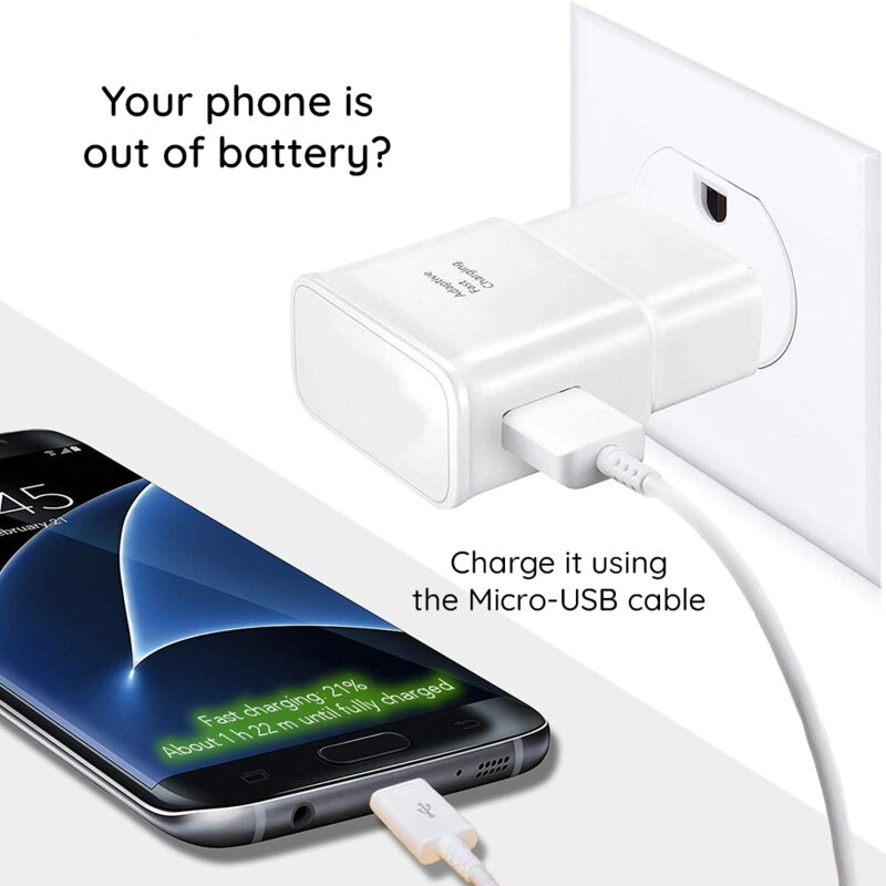 Cablu de date Micro-USB Samsung, 0.8m, alb, bulk, ECB-DU68WE