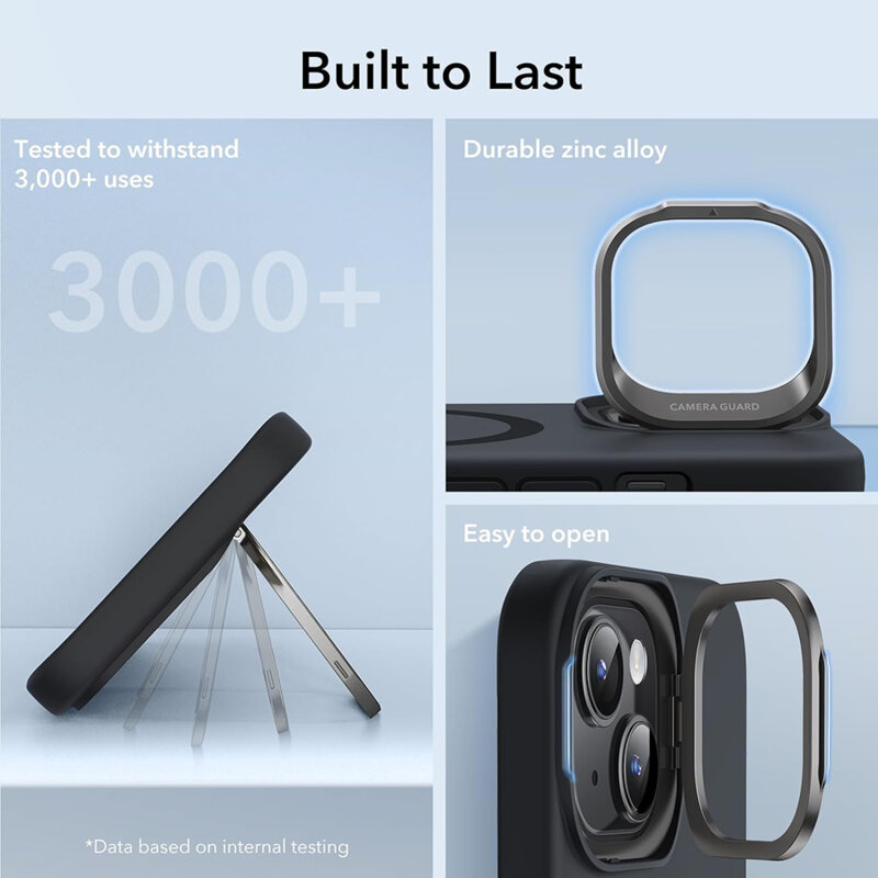 Husa iPhone 15 Plus ESR Cloud Soft HaloLock Kickstand, negru