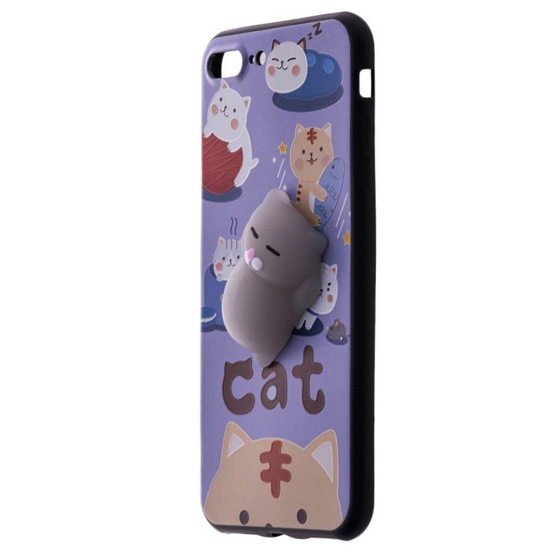 Husa Anti-Stres iPhone 8 Plus 3D Bubble - Cats