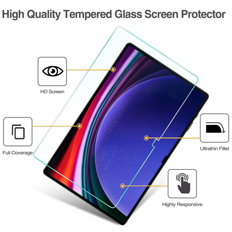 Folie sticla Samsung Galaxy Tab S9 Ultra Lito 9H Tempered Glass, transparenta