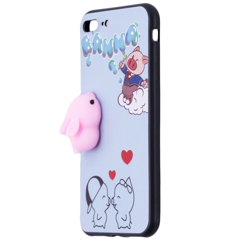 Husa Anti-Stres iPhone 7 Plus 3D Bubble - Love Piggy