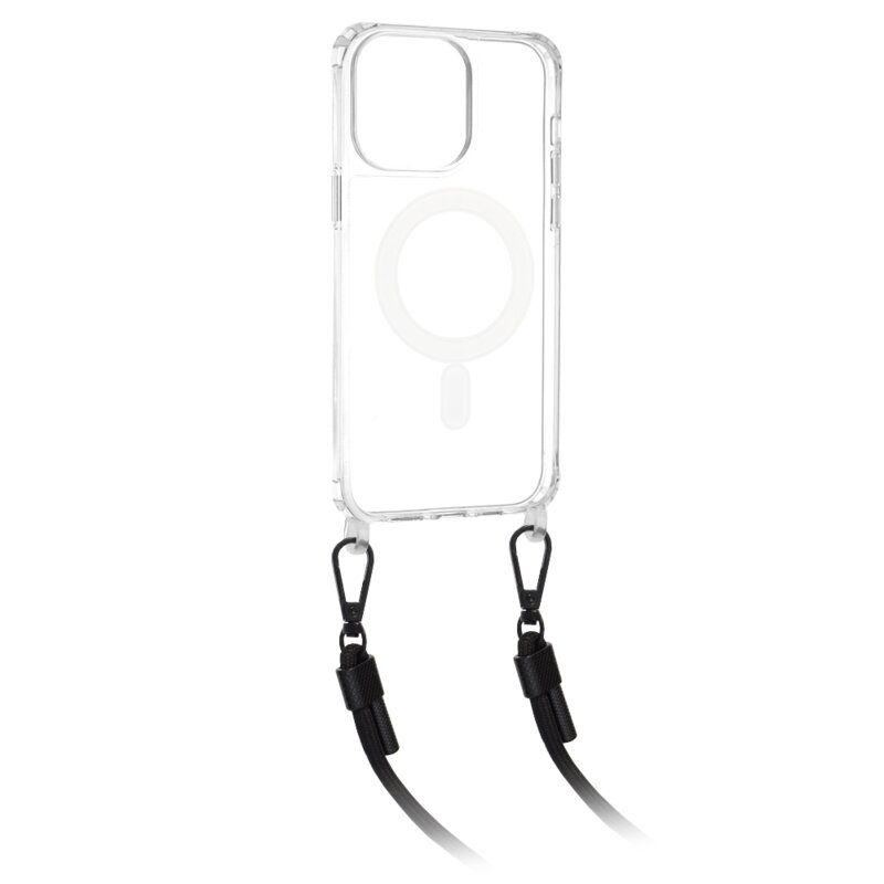 Husa iPhone 14 Techsuit Acrylic MagSafe Crossbody, negru