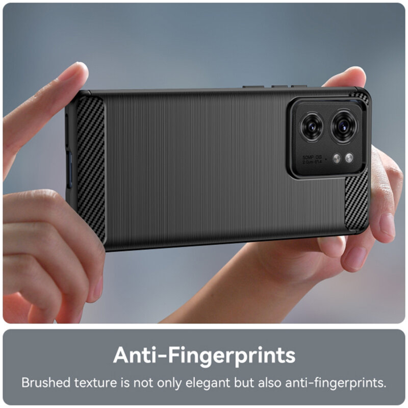 Husa Motorola Edge (2023) Techsuit Carbon Silicone, negru