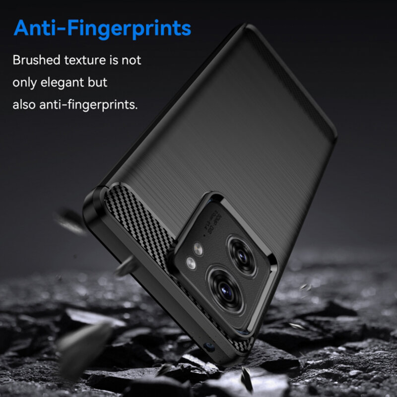 Husa Motorola Edge (2023) Techsuit Carbon Silicone, negru