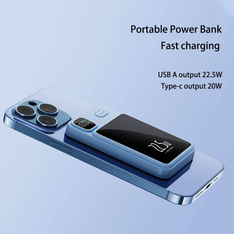 Baterie externa MagSafe wireless 10000mAh Techsuit, bleu, PB-WM1