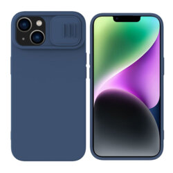 Husa iPhone 15 Nillkin CamShield Silky MagSafe, albastru