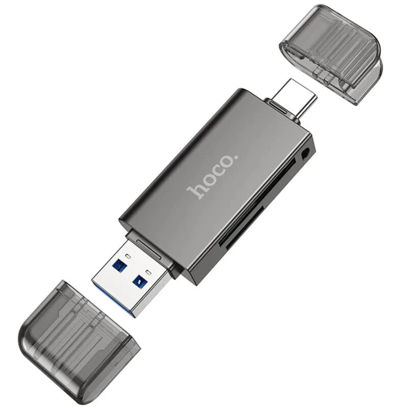 Cititor carduri memorie USB/Type-C la MicroSD, Card SD Hoco HB39