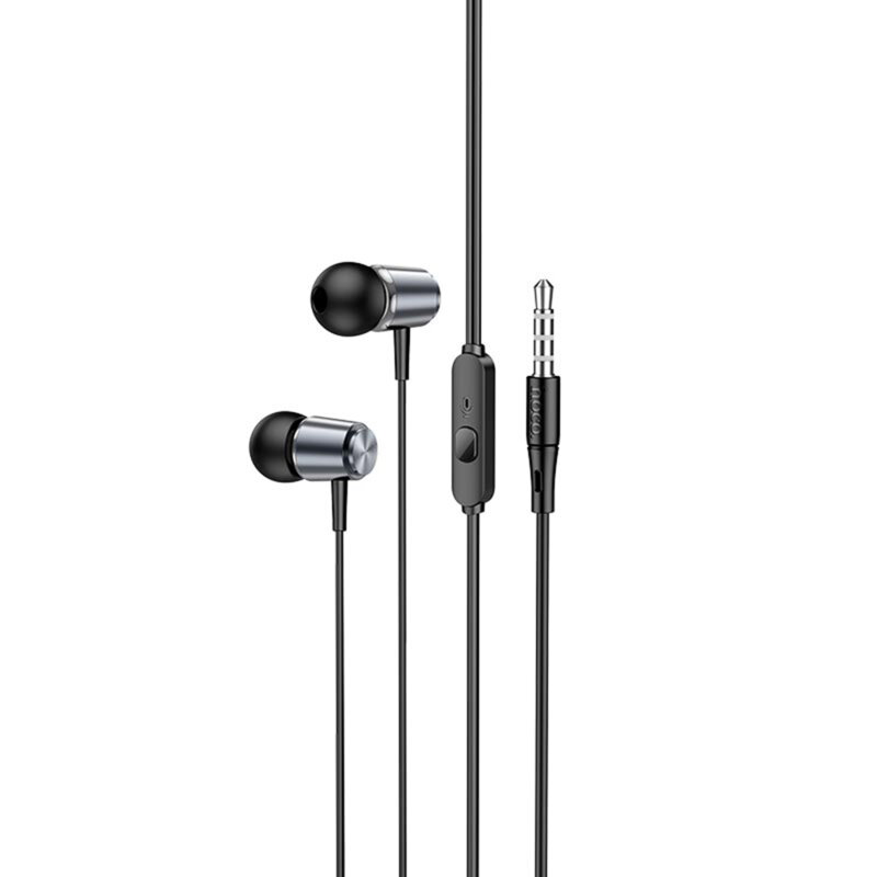 Casti in-ear cu fir si microfon Jack 3.5mm, 1.2m Hoco M108, gri