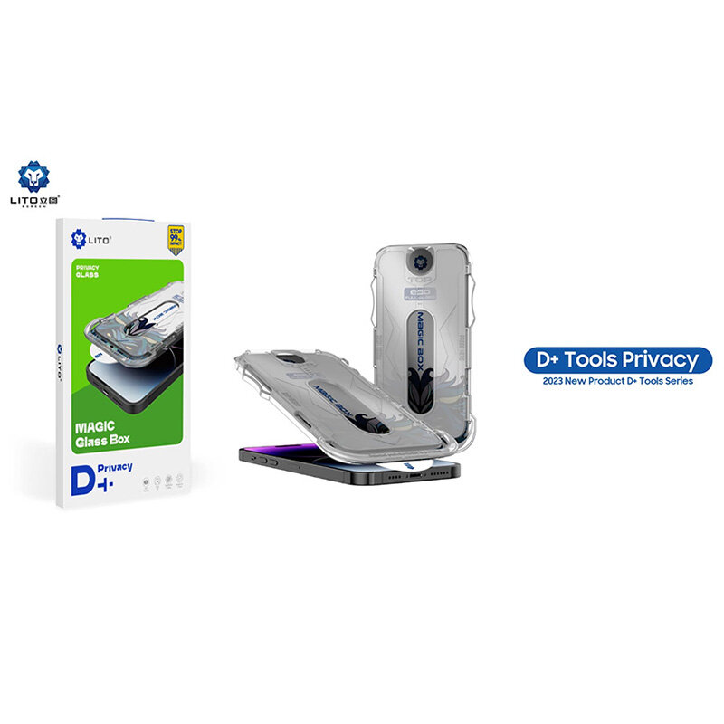Folie sticla iPhone 14 Pro Lito Magic Glass Box D+ Tools, privacy