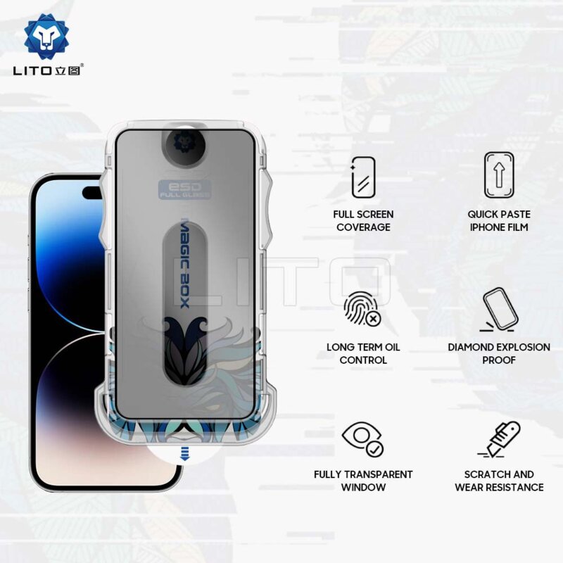 Folie sticla iPhone 12 Pro Lito Magic Glass Box D+ Tools, privacy