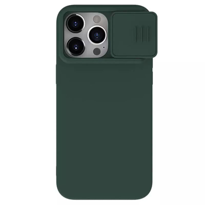 Husa iPhone 15 Pro Max Nillkin CamShield Silky MagSafe, verde inchis