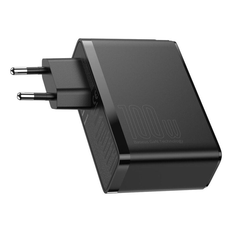 Incarcator 2xUSB QC3.0/2xType-C PD100W + cablu Baseus, CCGAN2P-L01