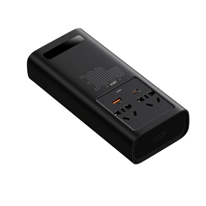 Invertor auto 12V 220V Baseus, 300W, negru, CGNB010101