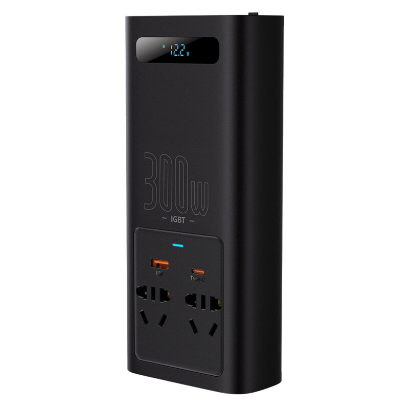 Invertor auto 12V 220V Baseus, 300W, negru, CGNB010101