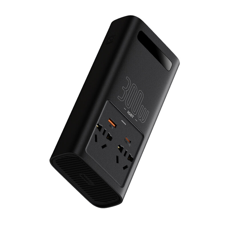 Invertor auto 12V 220V Baseus, 300W, negru, CGNB010101