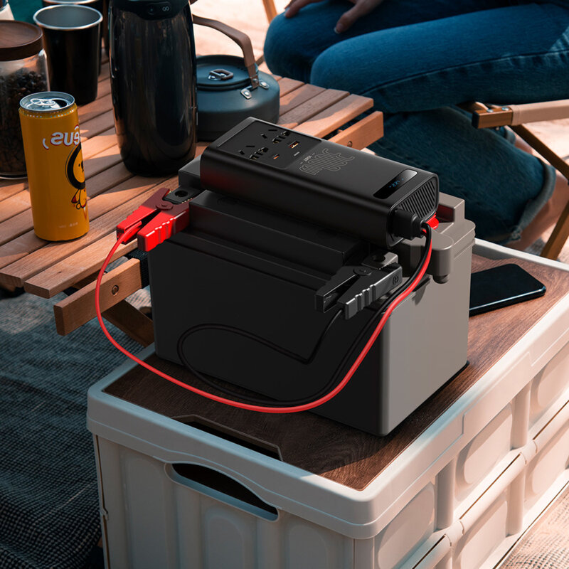 Invertor auto 12V 220V Baseus, 300W, negru, CGNB010101