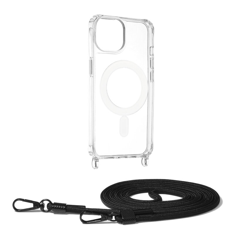 Husa iPhone 14 Techsuit Acrylic MagSafe Crossbody, negru