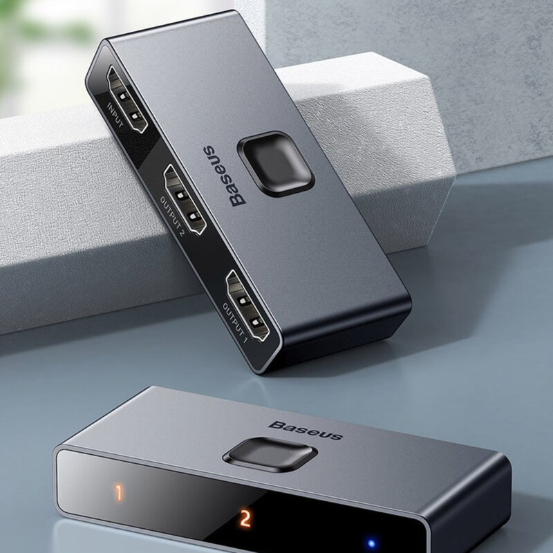Adaptor HDMI 4K@30Hz splitter 2in1 sau 1in2 Baseus, CAHUB-BC0G