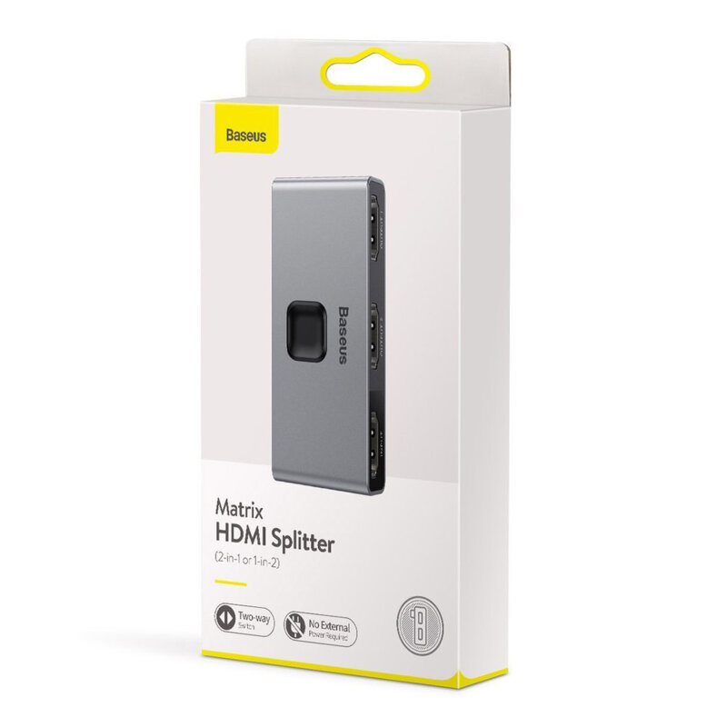 Adaptor HDMI 4K@30Hz splitter 2in1 sau 1in2 Baseus, CAHUB-BC0G