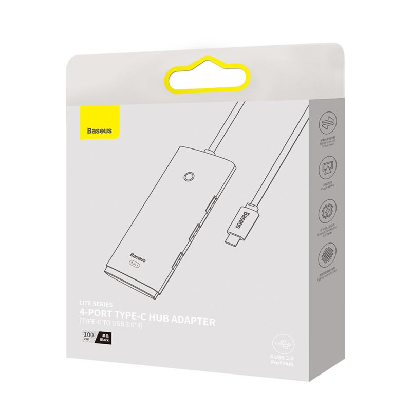 Docking station, hub 2xUSB-C, 4xUSB 3.0 Baseus, 1m, WKQX030401