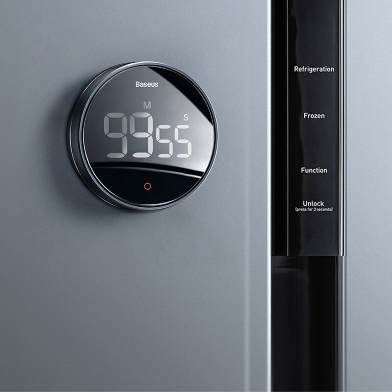 Cronometru, temporizator universal cu magnet Baseus FMDS000013, gri