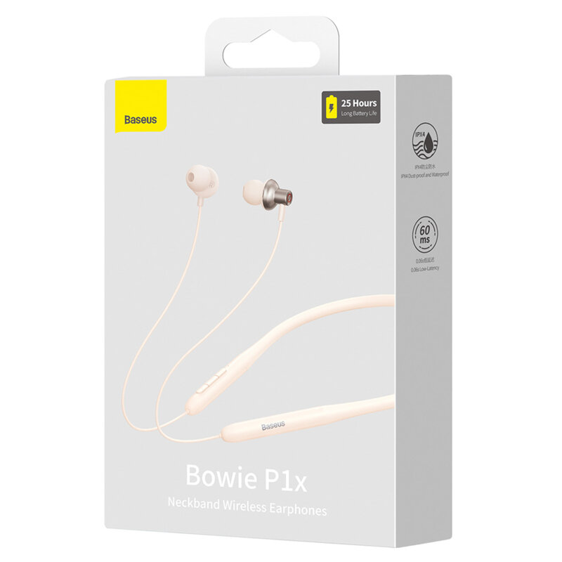 Casti sport in-ear Bluetooth Baseus Bowie P1x, alb, NGPB010002
