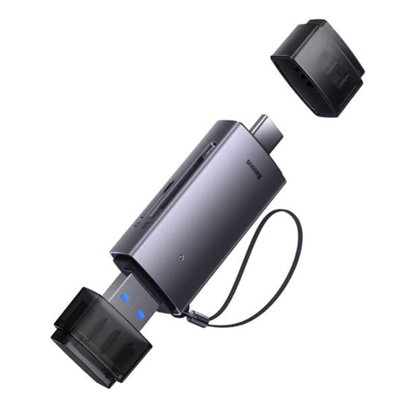 Card reader USB, Type-C la Micro-SD, SD Baseus, gri, WKQX060113