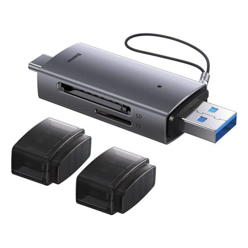 Card reader USB, Type-C la Micro-SD, SD Baseus, gri, WKQX060113