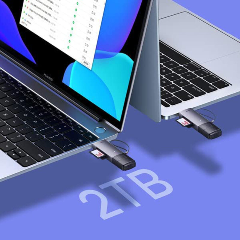 Card reader USB, Type-C la Micro-SD, SD Baseus, gri, WKQX060113