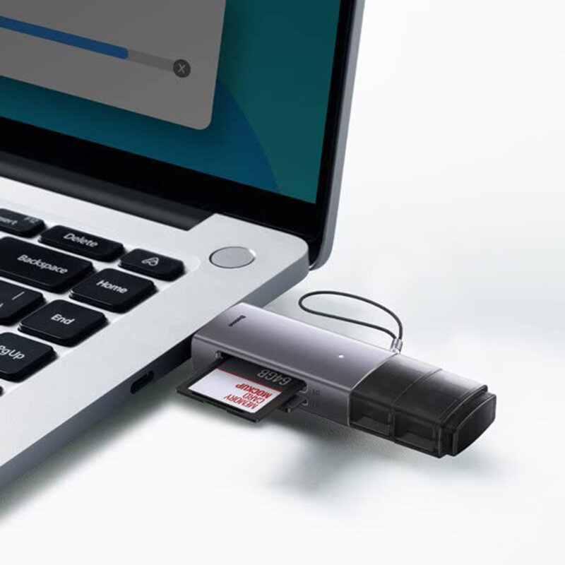 Card reader USB, Type-C la Micro-SD, SD Baseus, gri, WKQX060113