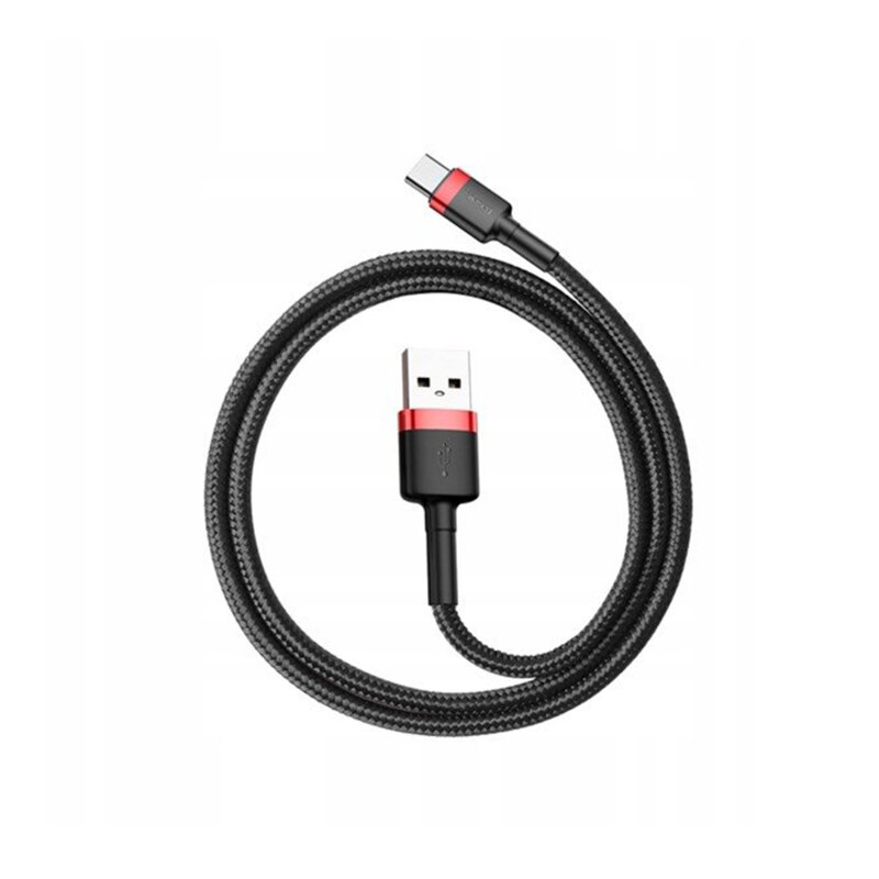 Cablu de date USB Type-C Baseus, 2A, 2m, rosu/negru, CATKLF-F91