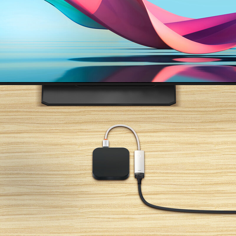 Adaptor USB la RJ45 LAN Baseus, 1000Mbps, alb, WKQX000102