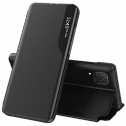Husa Samsung Galaxy M22 Eco Leather View Flip Tip Carte, negru