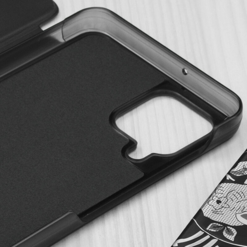 Husa Samsung Galaxy M22 Eco Leather View Flip Tip Carte, negru
