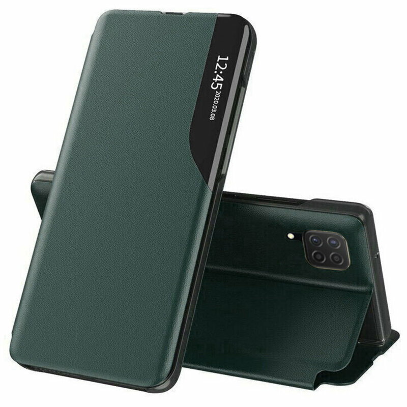 Husa Samsung Galaxy M22 4G Eco Leather View Flip Tip Carte - Verde