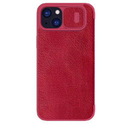 Husa iPhone 15 Plus Nillkin QIN Leather, rosu
