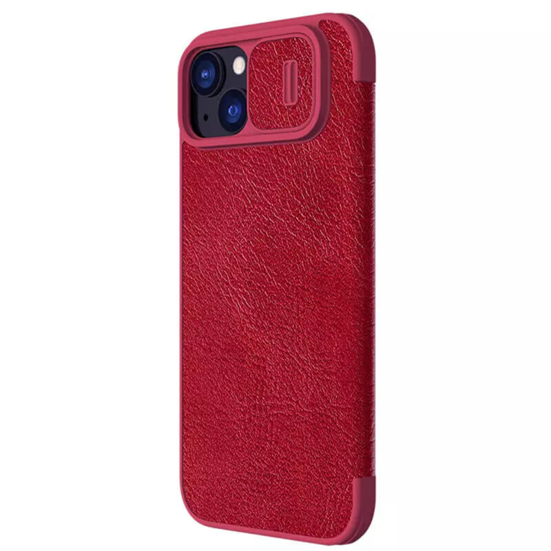 Husa iPhone 15 Plus Nillkin QIN Leather, rosu