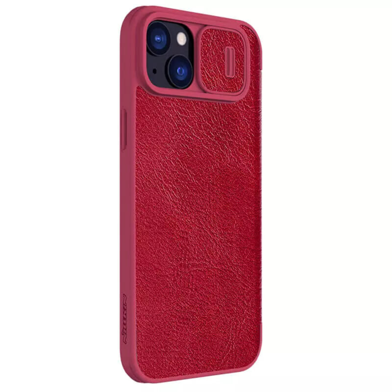 Husa iPhone 15 Plus Nillkin QIN Leather, rosu