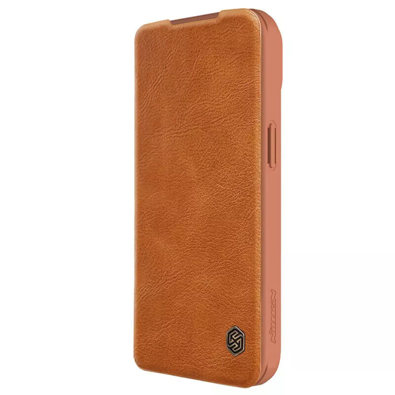 Husa iPhone 15 Plus Nillkin QIN Leather, maro