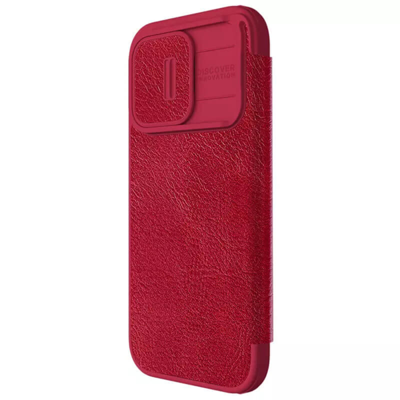 Husa iPhone 15 Pro Max Nillkin QIN Pro Leather, rosu