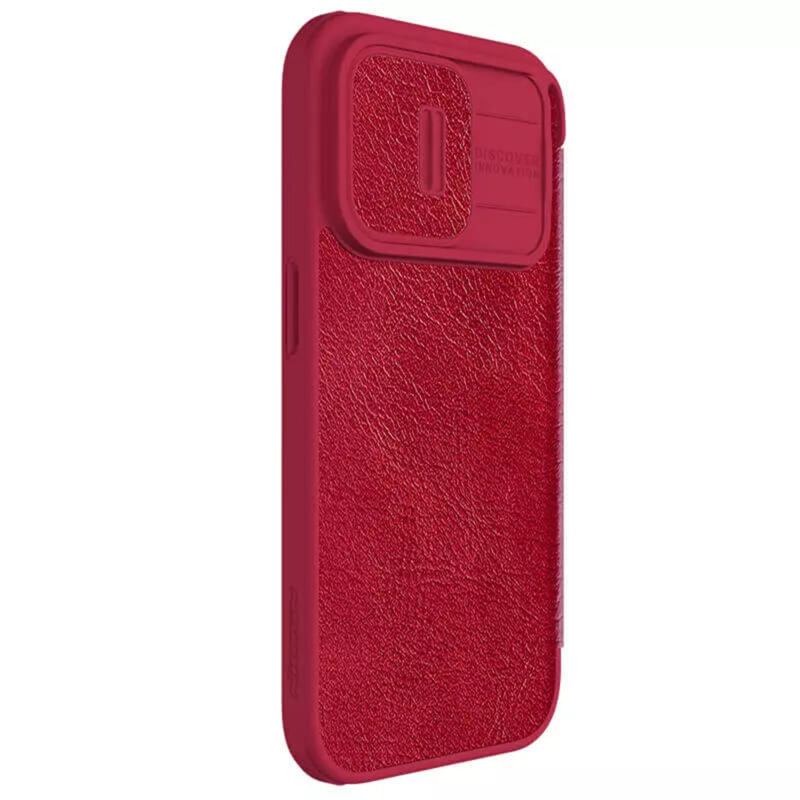 Husa iPhone 15 Pro Max Nillkin QIN Pro Leather, rosu
