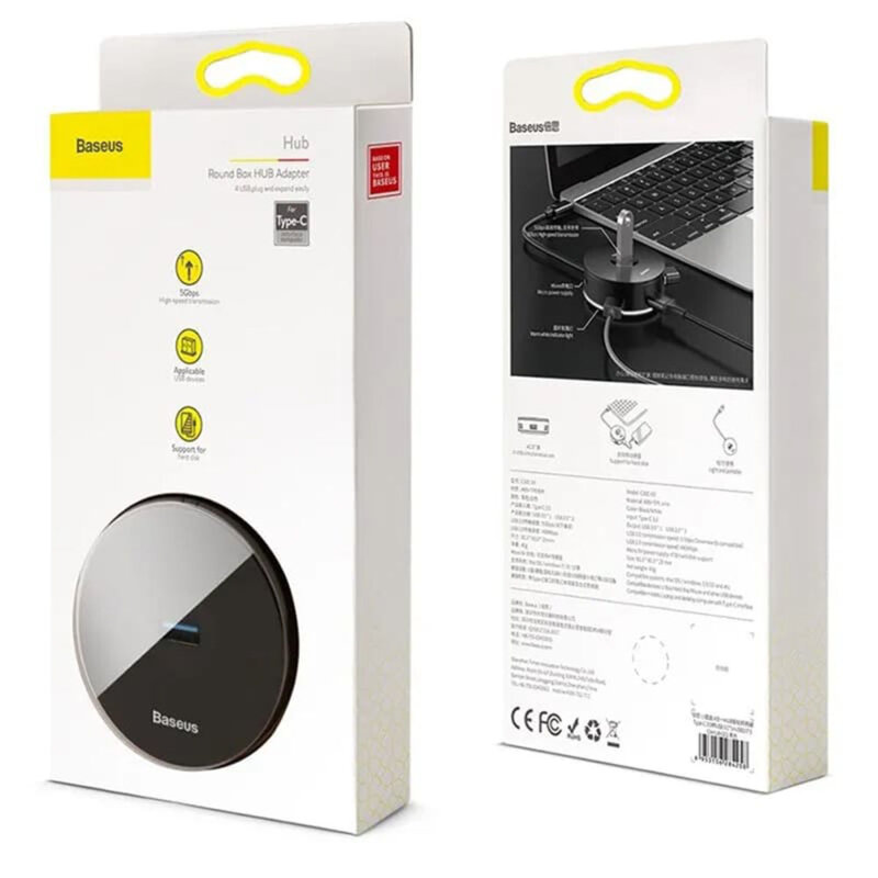 Docking station USB 3.0, hub Baseus, 10cm, negru, CAHUB-G01
