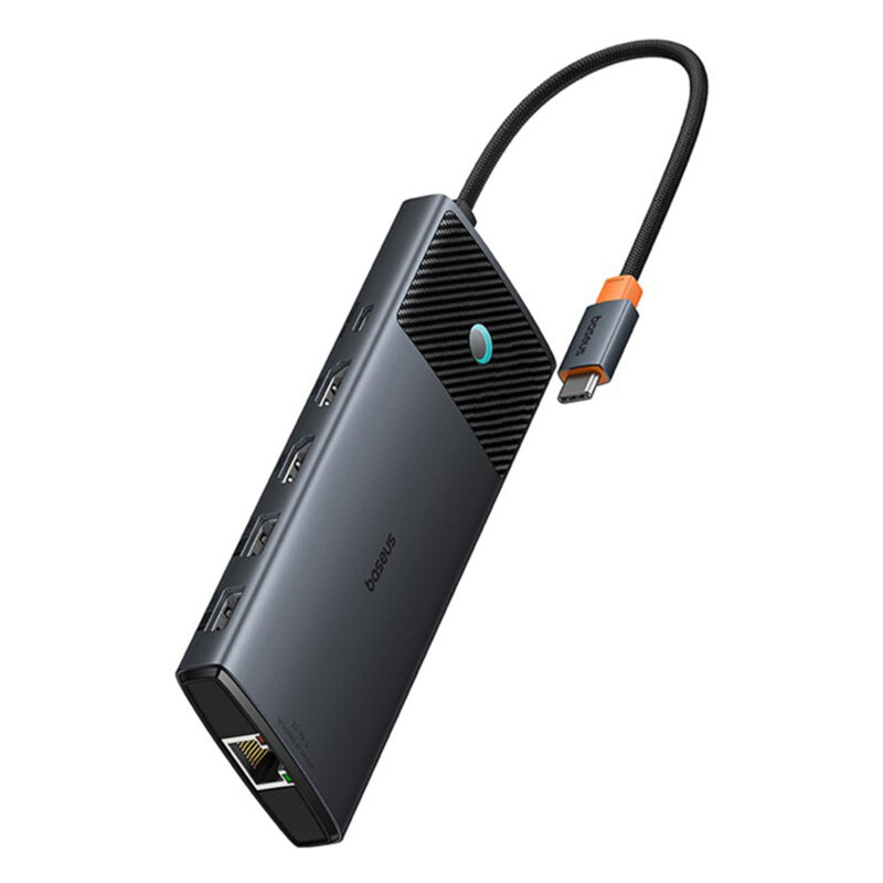 Hub USB-C la 2 x HDMI, 3xUSB, 2xUSB-C, RJ45, SD,TF Baseus, B00061800123-00