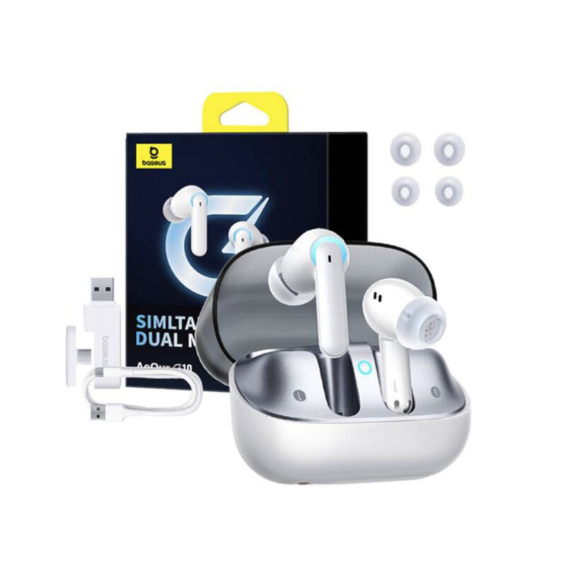 Casti in-ear TWS Bluetooth Earphones Baseus AeQur G10, alb