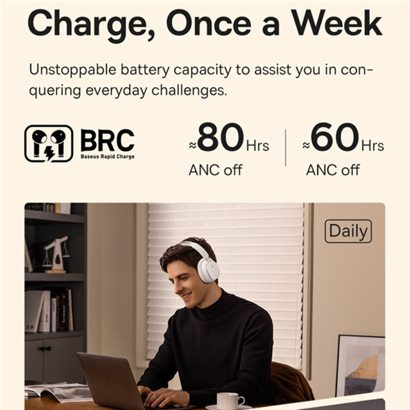 Casti over-ear Noise-Cancellation Baseus H1 Pro Baseus, negru