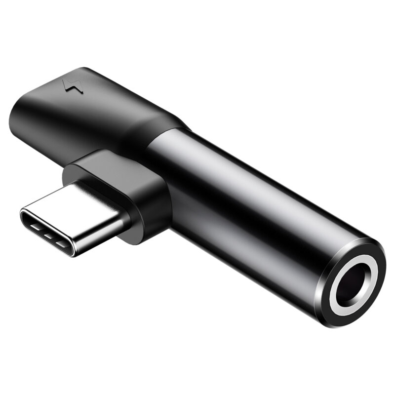 Adaptor audio Type-C la Type-C, Jack 3.5 mm Baseus L41, negru