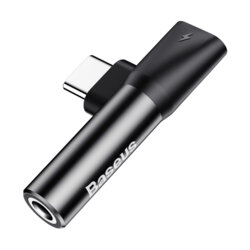 Adaptor audio Type-C la Type-C, Jack 3.5 mm Baseus L41, negru