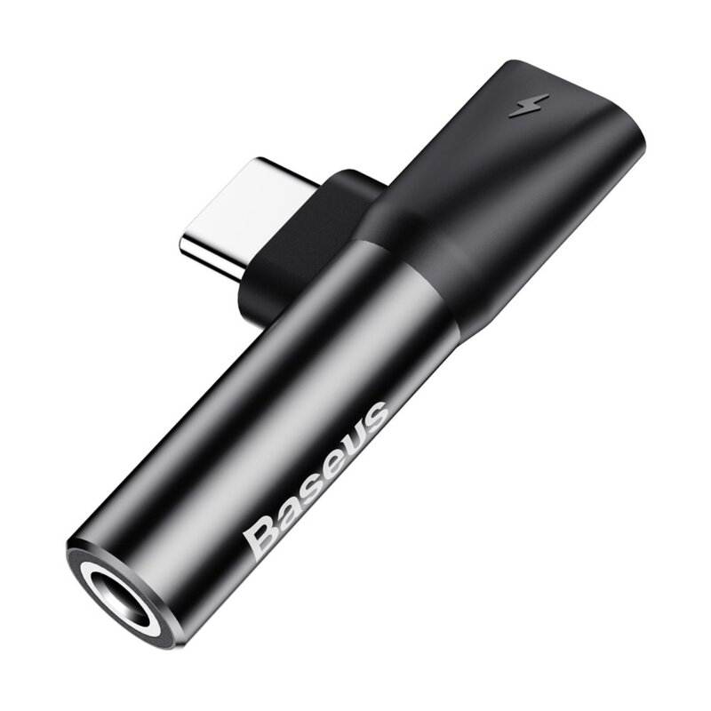Adaptor audio Type-C la Type-C, Jack 3.5 mm Baseus L41, negru