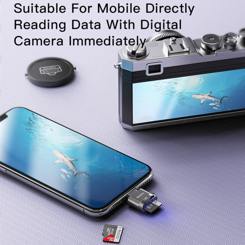Adaptor OTG, cititor de card Lightning la Card TF Yesido GS18