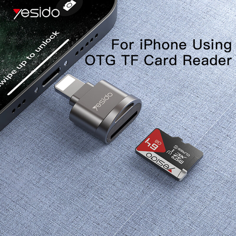Adaptor OTG, cititor de card Lightning la Card TF Yesido GS18